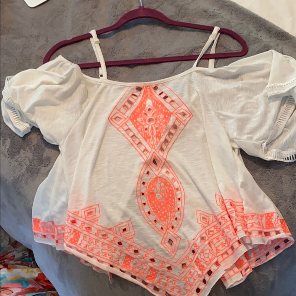 Free people off the shoulder boho shirt